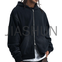 Heavyweight Stone Vintage Washed Zip-Up Hoodie