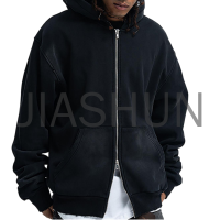 Heavyweight Stone Vintage Washed Zip-Up Hoodie