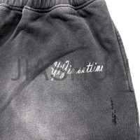 Vintage Acid Wash Distressed French Terry Cotton Shorts DTG