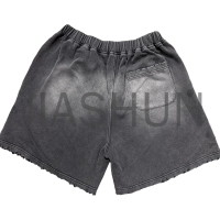 Vintage Acid Wash Distressed French Terry Cotton Shorts DTG