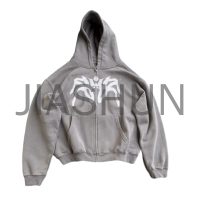 Acid Wash Heavyweight Cotton Boxy Zip-Up Hoodie