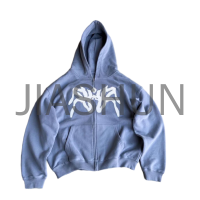 Acid Wash Heavyweight Cotton Boxy Zip-Up Hoodie