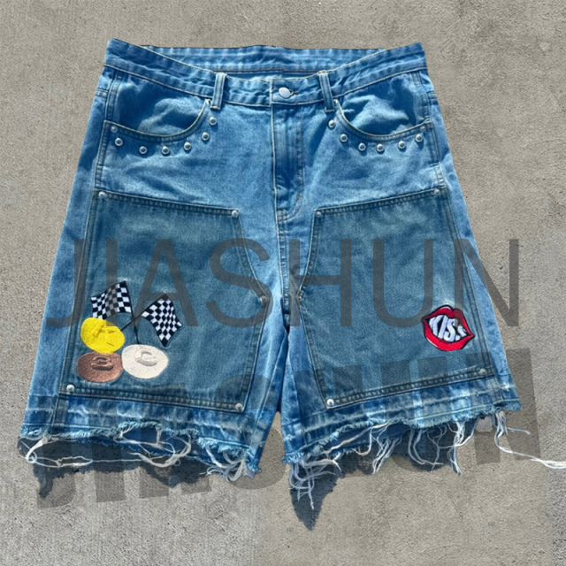 Custom Denim Shorts · Vintage wash · Embroidery