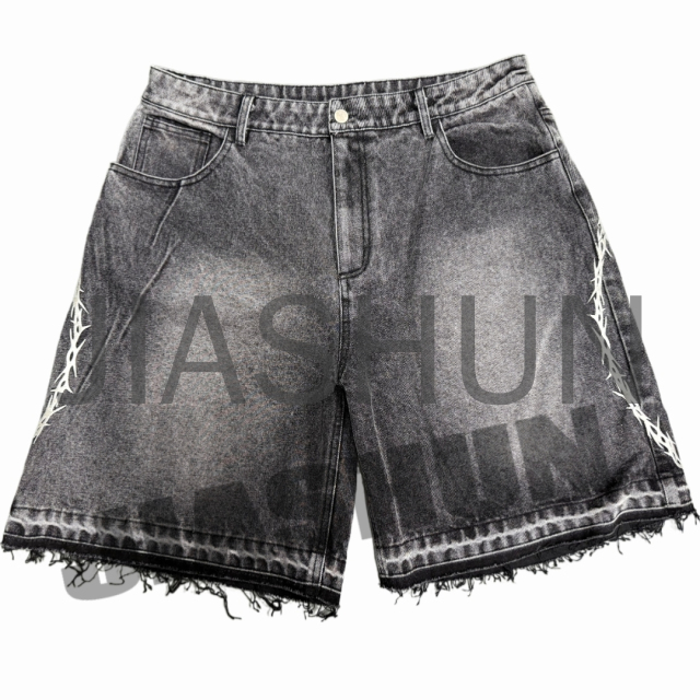 Custom Denim Shorts · Vintage wash · Embroidery