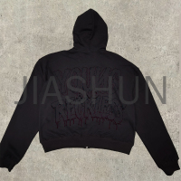 500 gsm Washed Oversized Zip-Up Hoodie with DTG Print