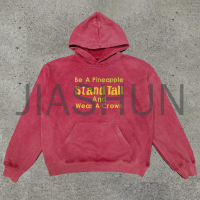 Sun Faded Acid Wash Hoodie with Screen Print