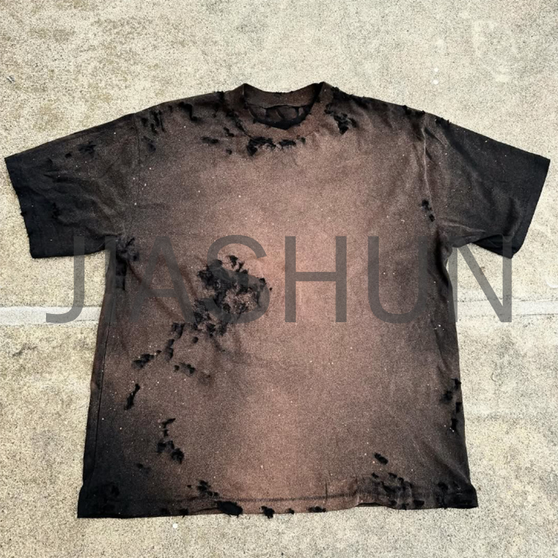 Acid Wash Sun Faded Vintage Oversized Boxy Cropped T-Shirt
