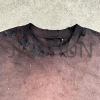 Acid Wash Sun Faded Vintage Oversized Boxy Cropped T-Shirt