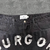 Black Vintage Acid Wash Distressed Oversized Denim Shorts