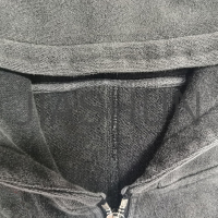 Acid Wash Vintage Oversized Square Zip Hoodie