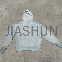 Acid Wash Oversized Distressed Ripped Print Pullover Hoodie