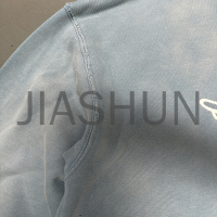 Acid Wash Oversized Distressed Ripped Print Pullover Hoodie