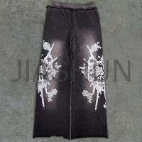 Vintage Acid Wash Zip-Up Hoodie Set with DTG Print