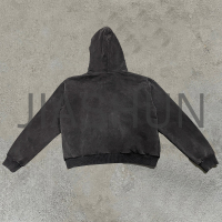 Heavyweight Acid Wash Plaid Zip Hoodie