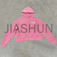 Heavyweight Acid Wash Plaid Zip Hoodie