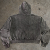 Sun Faded Heavyweight Oversized Zip Terry Hoodie Screen Printing