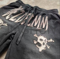 Vintage Sun Dye Fade Acid Wash Distressed Patch Shorts