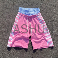 Striped French Terry Cotton Double Waist Shorts