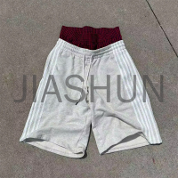 Striped French Terry Cotton Double Waist Shorts