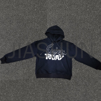 Heavyweight Washed French Terry Boxy Hoodie with Screen Print