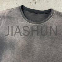 Acid Wash Heavyweight Boxy T-Shirt with Distressed Print