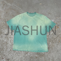Acid Wash Heavyweight Boxy T-Shirt with Distressed Print