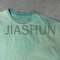Acid Wash Heavyweight Boxy T-Shirt with Distressed Print