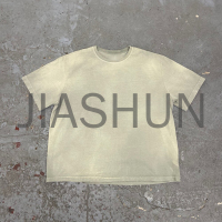 Acid Wash Heavyweight Boxy T-Shirt with Distressed Print