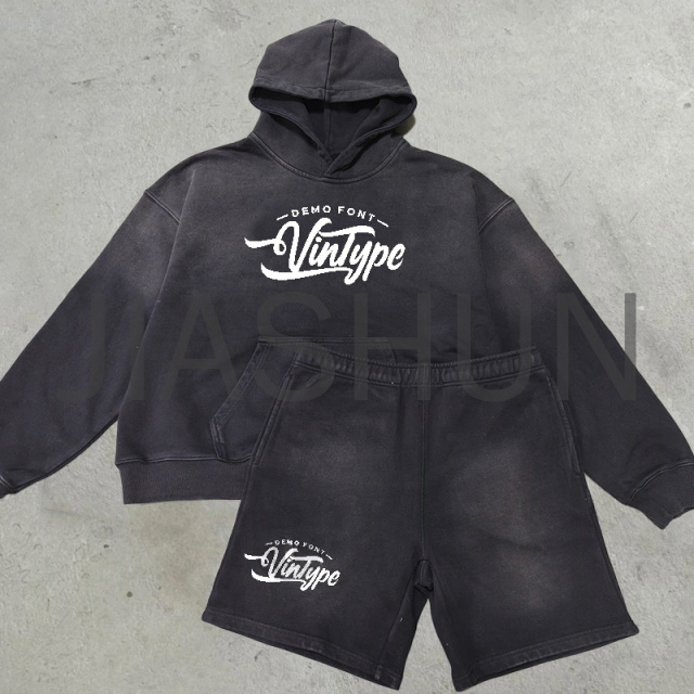 Custom Hoodie Set · Vintage wash · Screen print