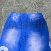 Acid Wash Distressed Oversized Flare Vintage Print Sweatpants