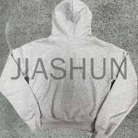 Acid Wash Distressed Heavyweight Print Baggy French Terry Hoodie