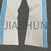 Cotton Terry Flared Sweatpants with Logo Stripe Print