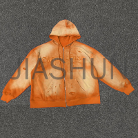100% Cotton Oversized Boxy Zip-Up Hoodie with Graphic Embroidery