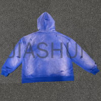 100% Cotton Oversized Boxy Zip-Up Hoodie with Graphic Embroidery
