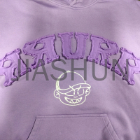 Vintage Washed Boxy Hoodie with Distressed Embroidery
