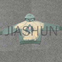 Distressed Vintage Cropped Zip-Up Hoodie with Screen Print