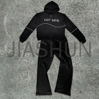 Oversized Cropped Hoodie and Flare Pants Set