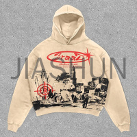 Oversized Sun Faded Distressed Hoodie