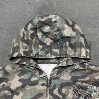 Zip-Up Distressed Camo Tracksuit Set