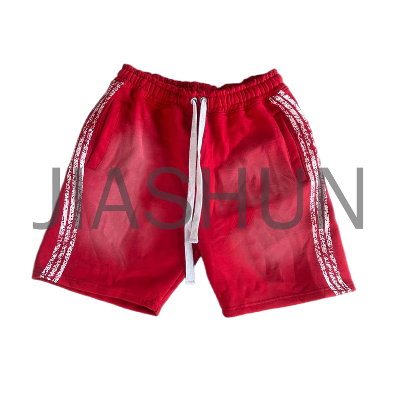 Acid Wash Oversized Sweat Shorts with DTG Print