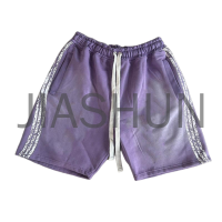 Acid Wash Oversized Sweat Shorts with DTG Print