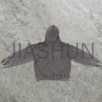Black Washed Fleece Zip-Up Hoodie with Digital Printing