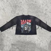Oversize Acid Wash Sun-Faded Double Layer Shirt
