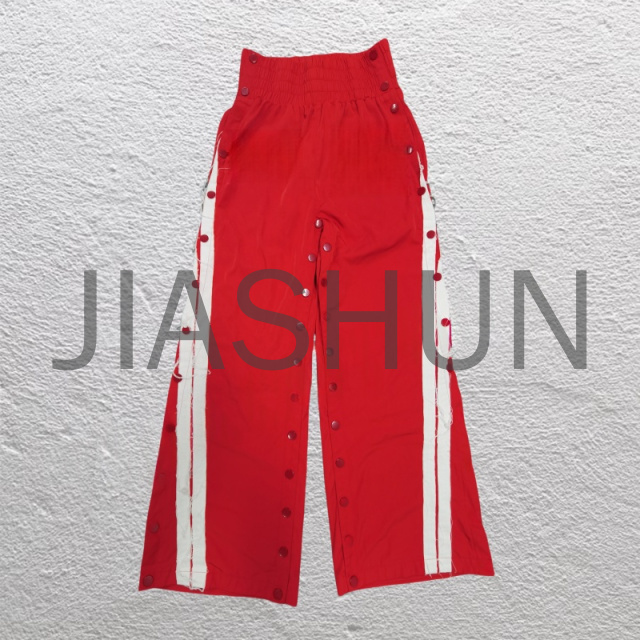 Men's Custom Breathable Nylon Trousers with Striped Button Detail