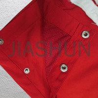 Breathable Nylon Trousers with Striped Button Detail