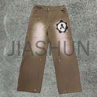 Flared Mid Loose Sweatpants with Embroidery