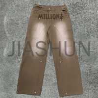 Flared Mid Loose Sweatpants with Embroidery