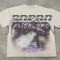 Vintage Acid Wash Heavyweight T-Shirt with Graffiti Print