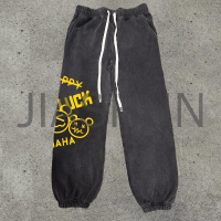 Graphic Digital Print Vintage Acid Wash Cotton Sweatpants