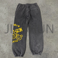 Graphic Digital Print Vintage Acid Wash Cotton Sweatpants